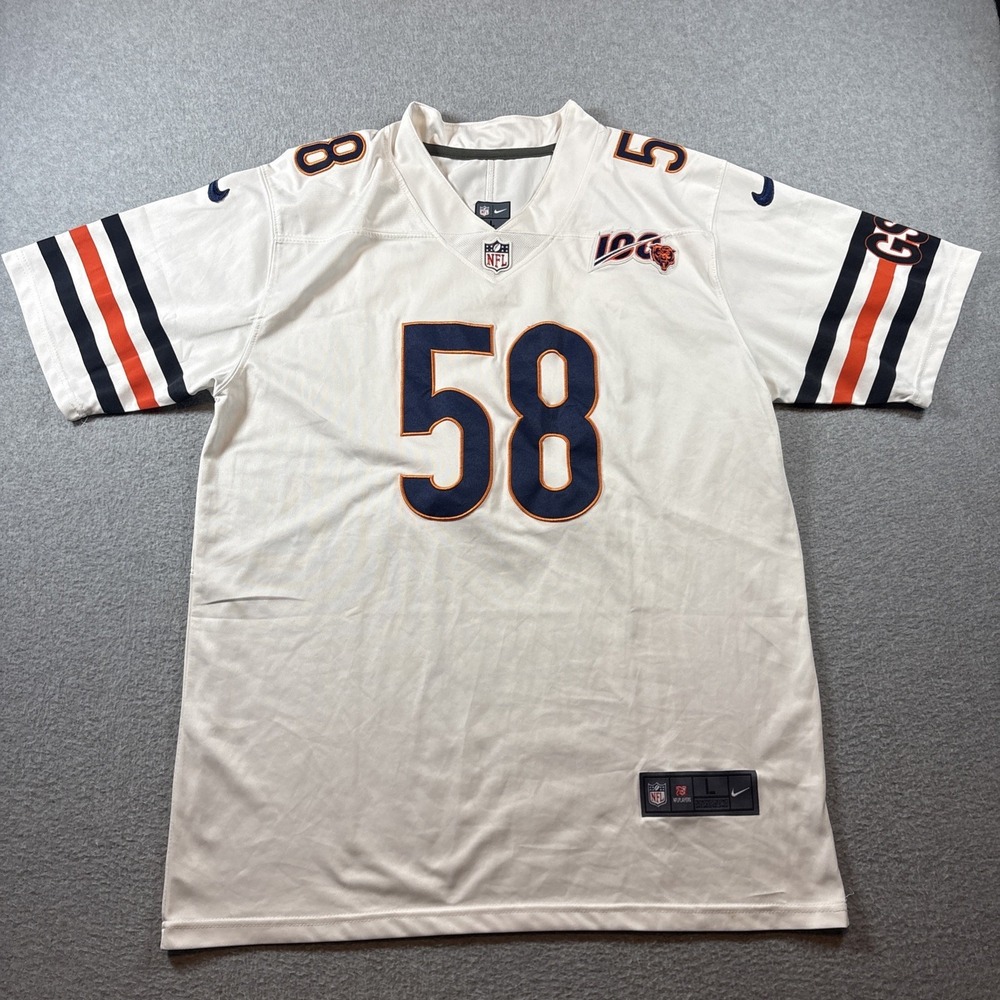 Chicago Bears Roquan Smith #58 Nike On Field NFL Men's Size L White Jersey